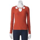Juniors' Mudd&reg; Cutout Bell Sleeve Top, Girl's, Size: Xs, Orange
