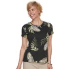 Women's Croft & Barrow&reg; Essential Classic Crewneck Tee, Size: Xxl, Black