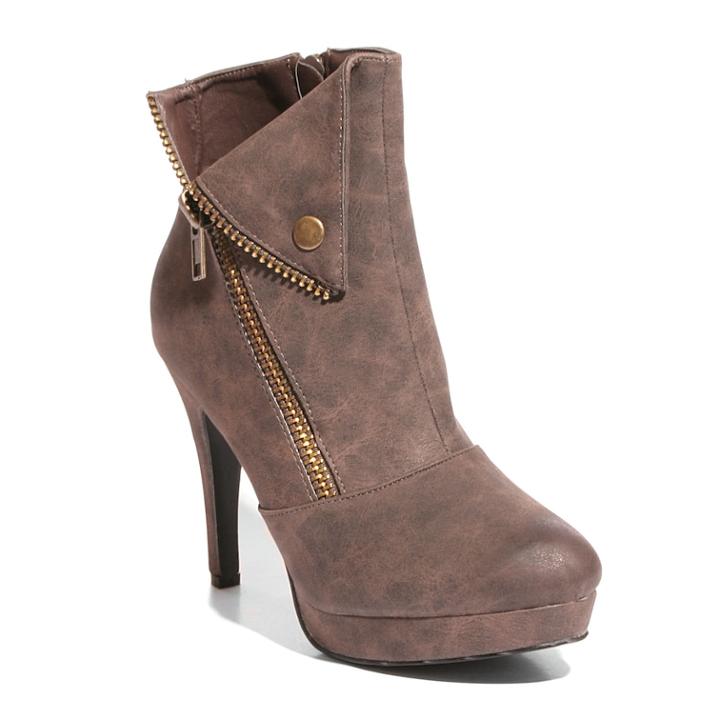 2 Lips Too Too Verify Women's Ankle Boots, Size: Medium (6), Brown