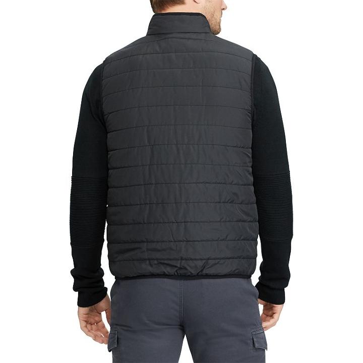 Men's Chaps Packable Quilted Vest, Size: Medium, Black