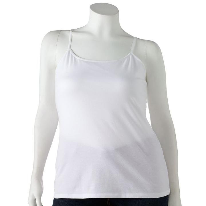 Juniors' Plus Size So&reg; Satin-trim Tank Top, Girl's, Size: 1xl, White