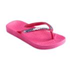 Girls 4-16 Sequin Glitter Jelly Flip Flops, Girl's, Size: 1/2, Med Pink