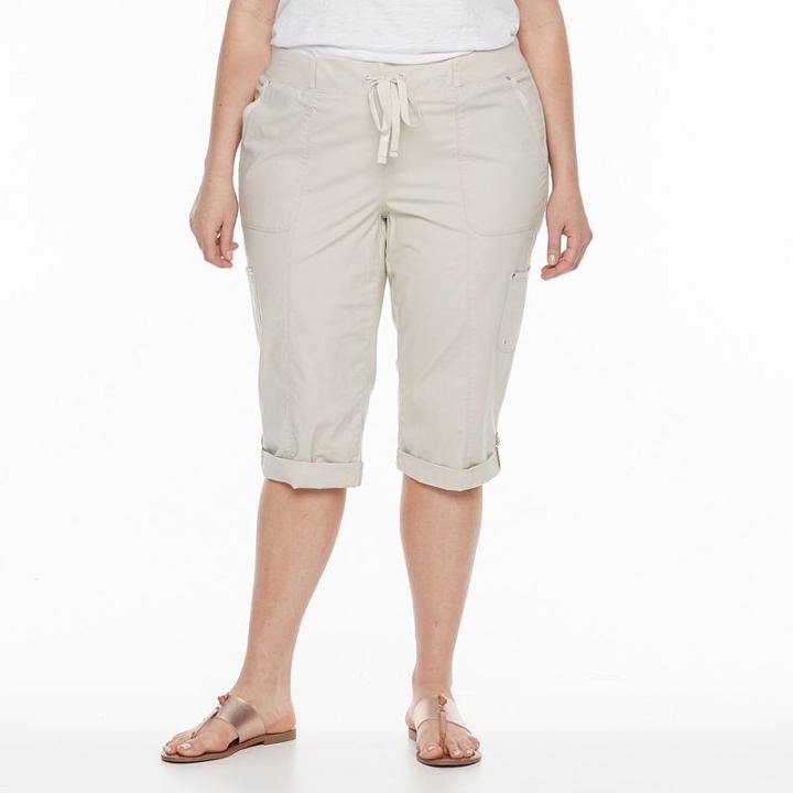 Plus Size Gloria Vanderbilt Grecia Pull-on Skimmers, Women's, Size: 24 W, Lt Beige