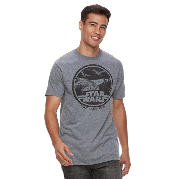 Men's Star Wars: Episode Viii The Last Jedi Ship Trap Tee, Size: Xxl, Grey