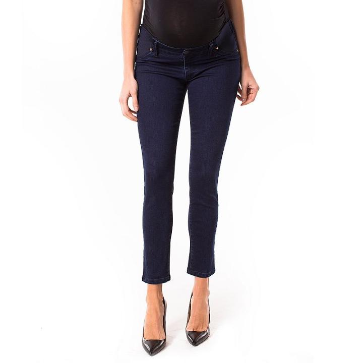 Maternity Pip & Vine By Rosie Pope Panel Inset Skinny Jeans, Women's, Size: L Sh-mat, Blue (navy)
