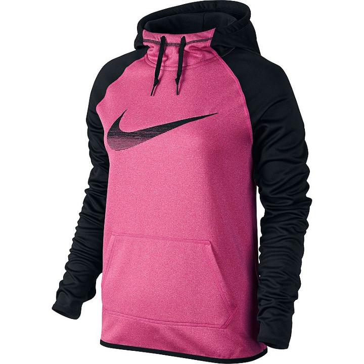 Women's Nike All-time Swoosh Raglan Workout Hoodie, Size: Medium, Pink Other