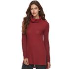 Women's Sonoma Goods For Life&trade; Textured Cowlneck Tunic, Size: Medium, Dark Red