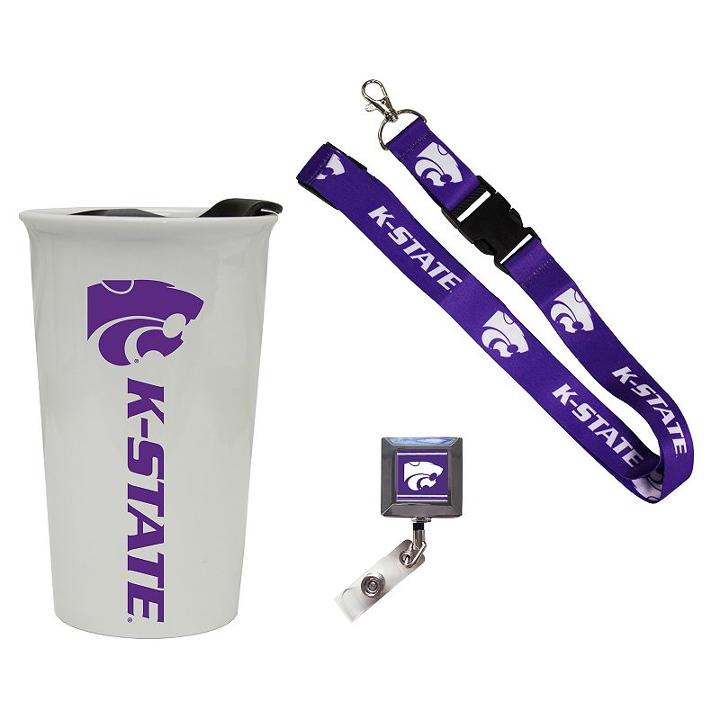 Kansas State Wildcats Badge Holder, Lanyard & Tumbler Job Pack, Adult Unisex, Multicolor