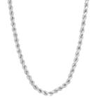 Sterling Silver Rope Chain Necklace - 20 In, Women's, Size: 20, Grey