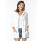 Women's Chaps Hooded Toggle Cardigan, Size: Xl, White