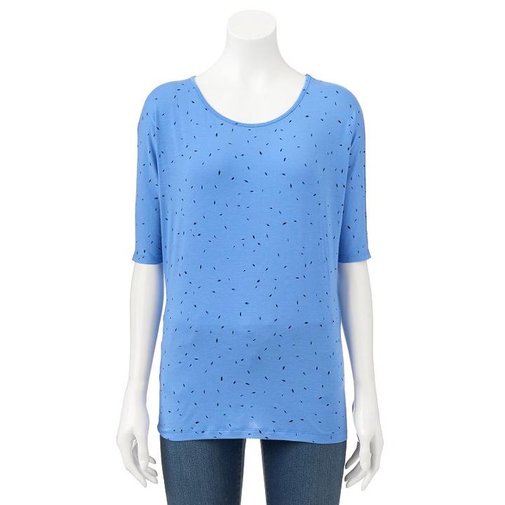 Women's Apt. 9&reg; Dolman Tee, Size: Small, Blue (navy)