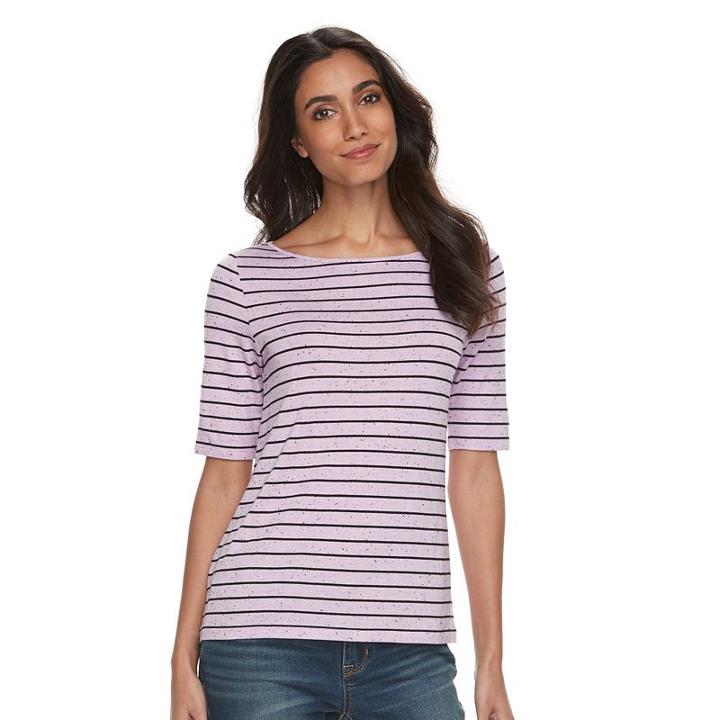 Petite Apt. 9&reg; Essential Nep Tee, Women's, Size: Xs Petite, Lt Purple