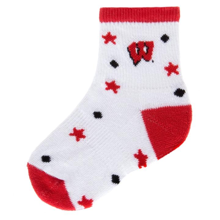 Mojo Wisconsin Badgers  I'm A Star Cushioned Crew Socks - Baby, Infant Unisex, Size: 6-12 Months, Red