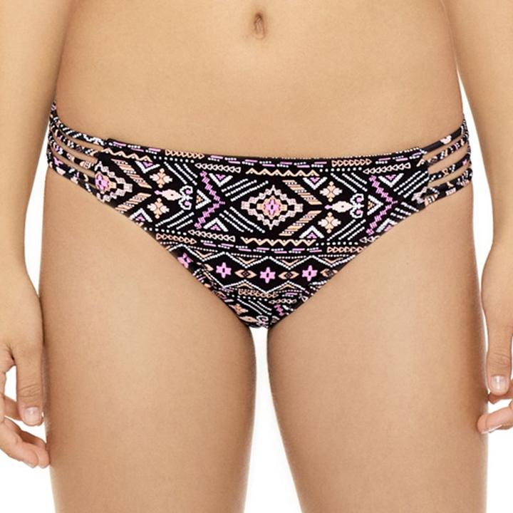 Juniors' Hot Water Geometric Cutout Hipster Bikini Bottoms, Size: Xl, Orange Oth