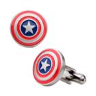 Marvel Captain America Shield Stainless Steel Cuff Links, Men's, Multicolor