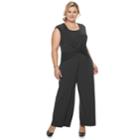 Plus Size Suite 7 Wrap Jumpsuit, Women's, Size: 16 W, Black