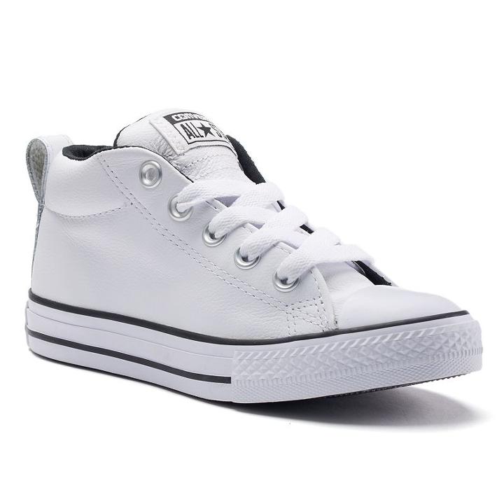 Kid's Converse Chuck Taylor All Star Street Mid Shoes, Size: 1, White
