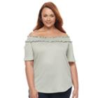 Plus Size French Laundry Off Shoulder Top, Women's, Size: 2xl, Green Oth
