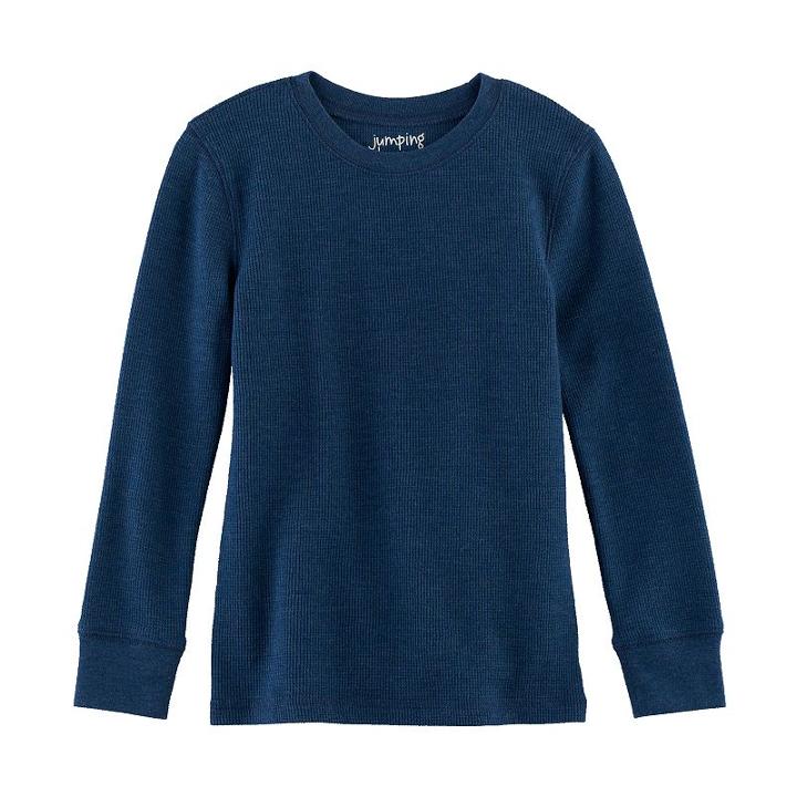 Boys 4-10 Jumping Beans&reg; Solid Thermal Tee, Size: 7, Dark Blue