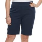 Plus Size Croft & Barrow&reg; Pull-on Bermuda Shorts, Women's, Size: 18 W, Blue (navy)