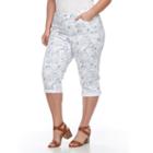 Plus Size Croft & Barrow&reg; Cuffed Capri Jeans, Women's, Size: 16 W, Light Blue