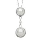 Sterling Silver Freshwater Cultured Pearl Drop Pendant, Women's, Size: 18, White