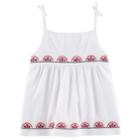 Girls 4-8 Carter's Embroidered Gauze Top, Size: 6-6x, White