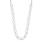Long Hammered Link Necklace, Women's, Silver