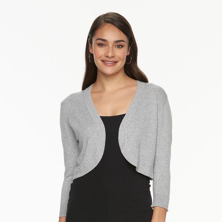 Women's Apt. 9&reg; Layered Hem Shrug, Size: Large, Med Grey