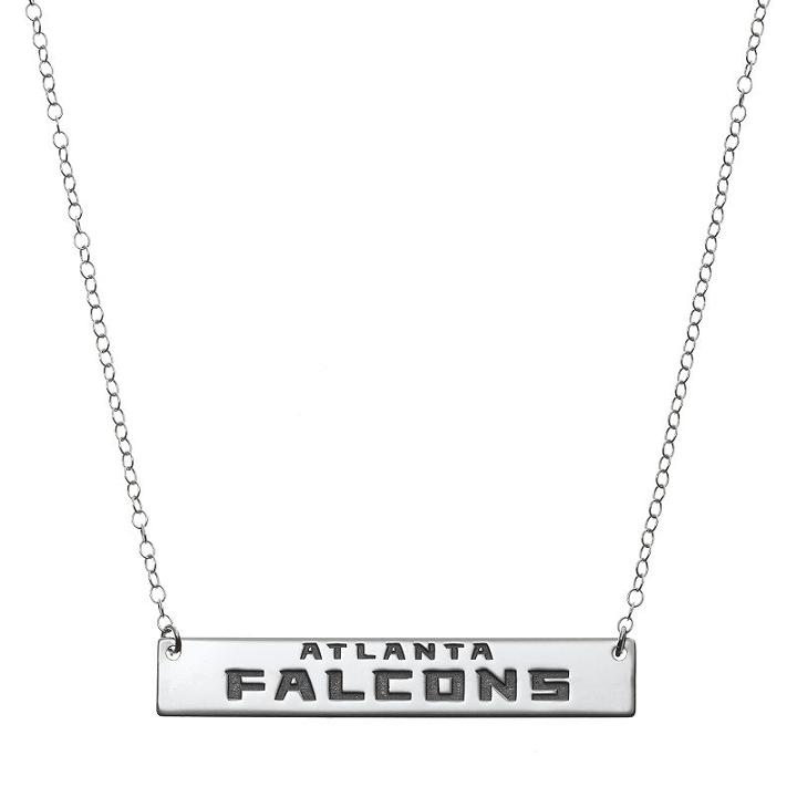 Atlanta Falcons Sterling Silver Bar Link Necklace, Women's, Size: 18, Grey