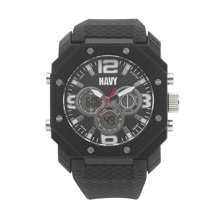 Wrist Armor Men's Military United States Navy C28 Analog & Digital Chronograph Watch - 37400007, Black