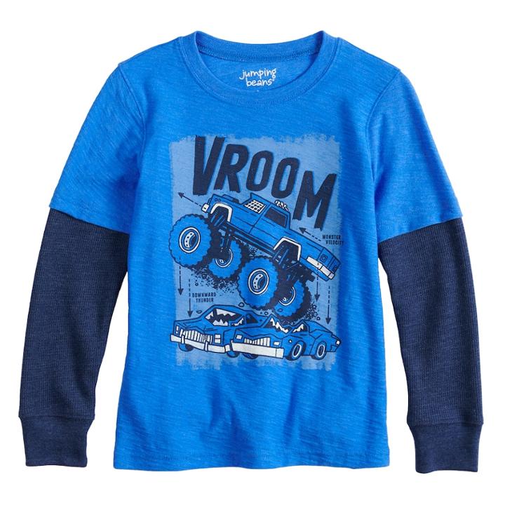 Boys 4-12 Jumping Beans&reg; Thermal Mock Layer Graphic Tee, Size: 10, Med Blue
