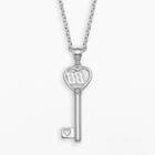 Insignia Collection Nascar Dale Earnhardt Jr. Sterling Silver 88 Heart Key Pendant, Women's, Size: 18, Grey