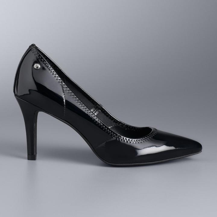Simply Vera Vera Wang Women's All-over Stretch Heels, Size: 6.5, Black