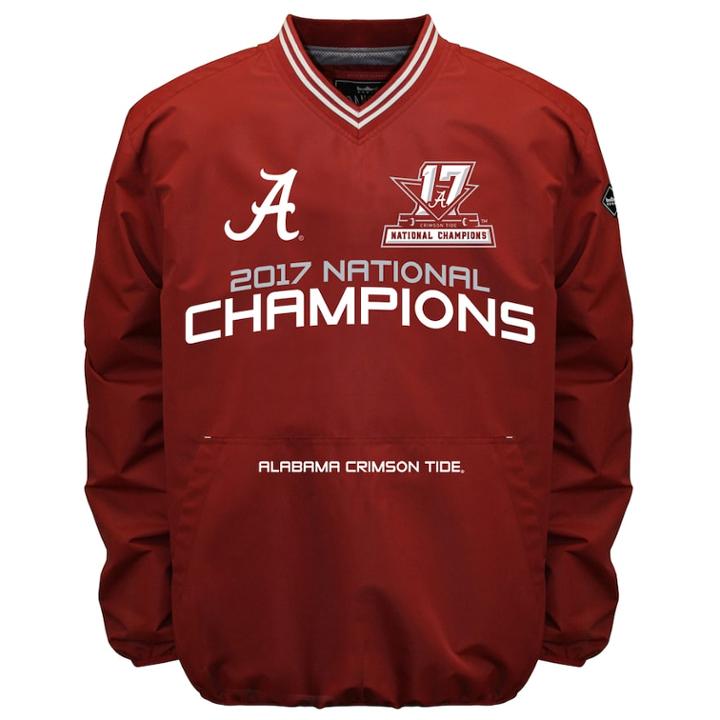 Men's Franchise Club Alabama Crimson Tide 17-time National Champions Windshell Top, Size: Small, Red
