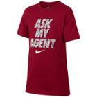 Boys 8-20 Nike Ask My Agent Tee, Size: Small, Dark Red
