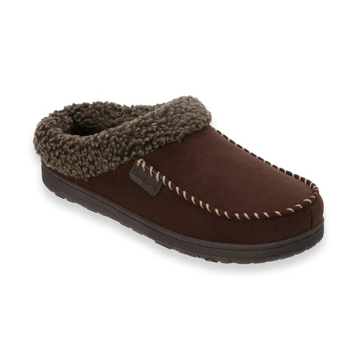Men's Dearfoams Microfiber Whipstitch Wide-width Moccasin Slippers, Size: Xl, Lt Brown