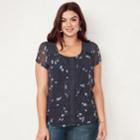 Plus Size Lc Lauren Conrad Textured Dot Top, Women's, Size: 1xl, Lt Purple