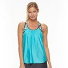 Women's Zeroxposur Racerback Mock-layer Tankini Top, Size: 12, Med Blue