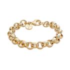 Elegante 18k Gold Over Brass Cubic Zirconia Rolo Chain Bracelet, Women's, Yellow