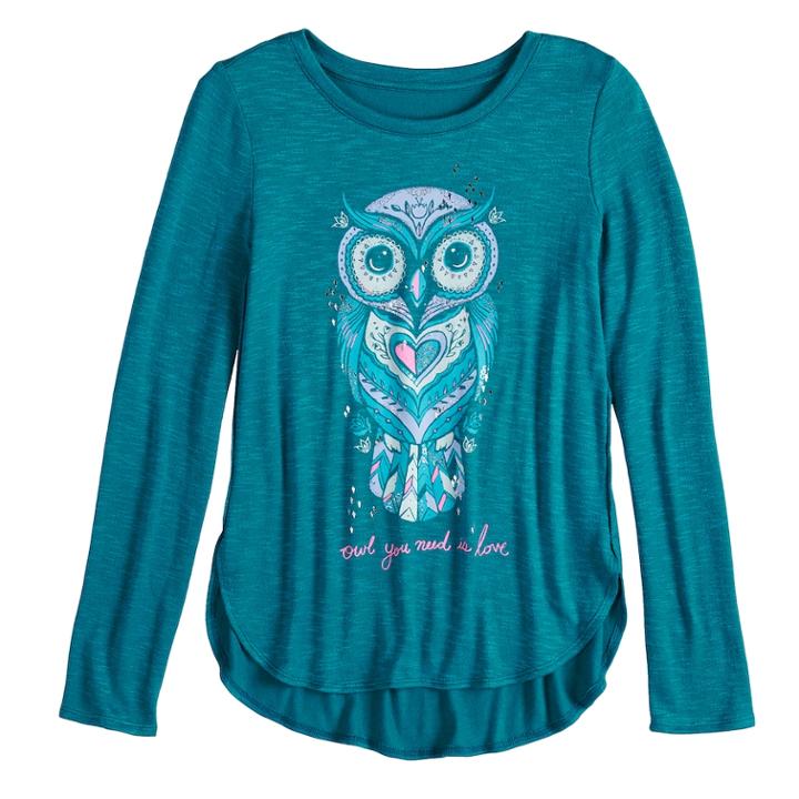 Girls 7-16 & Plus Size Mudd&reg; Graphic Tee, Size: 20 1/2, Dark Blue