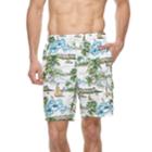 Big & Tall Croft & Barrow&reg; Tropical Island Printed Swim Trunks, Men's, Size: 3xl Tall, Lt Beige