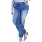 Juniors' Plus Size Amethyst Embellished Curvy Bootcut Jeans, Teens, Size: 18w T/l, Dark Blue