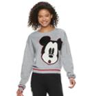 Disney's Mickey Mouse 90th Anniversary Juniors' Intarsia Sweater, Teens, Size: Large, Gray Heather