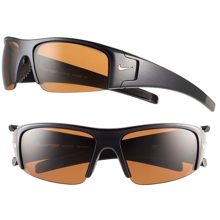 Men's Nike Diverge Polarized Wrap Sunglasses, Dark Grey