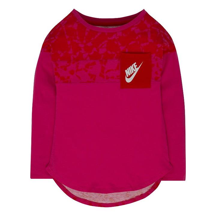 Girls 4-6x Nike Colorblocked High-low Pocket Tee, Girl's, Size: 6, Light Pink