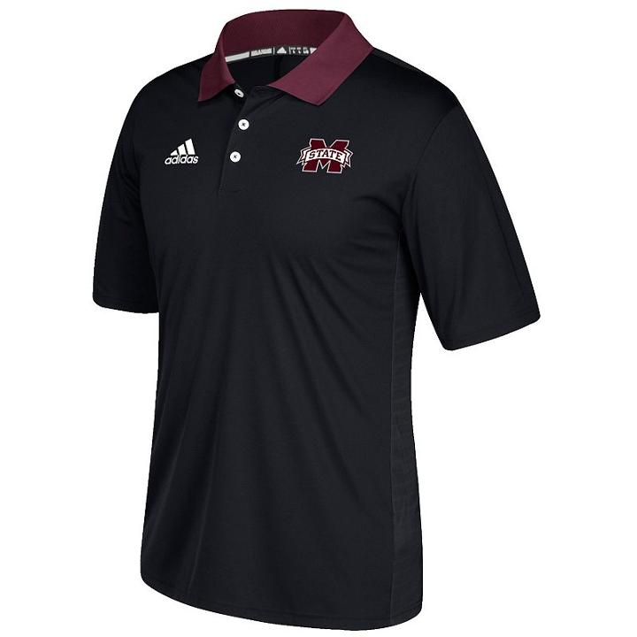 Men's Adidas Mississippi State Bulldogs Coaches Polo, Size: Medium, Mst Black