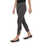 Petite Sonoma Goods For Life&trade; Crisscross Capri Leggings, Women's, Size: Xl Petite, Grey Other