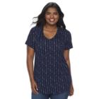 Juniors' Plus Size Mudd&reg; V-neck Shirttail Tunic Tee, Girl's, Size: 1xl, Blue