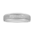Men's 10k White Gold 1/10 Carat T.w. Diamond Double Row Ring